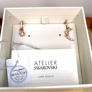Swarovski Atelier Earrings Moon & Star Dangling